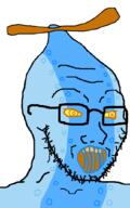 blue_skin chao_(sonic) glasses omochao open_mouth orange_eyes propeller_hat robot sega sonic sonic_the_hedgehog soyjak stubble variant:soyak video_game // 643x1026 // 40.0KB