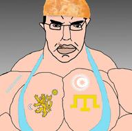 background black_eyes buff chebureki chud cigarette crimea crimean_tatar cuman cumans cyrillic_text flag:crimean_tatar glasses hair haytarma mge soldier_(team_fortress_2) tatar template turkic turquoise_shirt variant:chudjak vein white_skin // 1800x1788 // 295.1KB