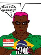 aryan_fact black_trans_lives_matter blue_eyes brapzil brapzilian fact nigger painted_nails pink_hair portuguese_text shitskin sloptranWNBAG_(namefag) speech_bubble speech_bubble_empty subvariant:muscular_chud trans_rights trans_rights_are_human_rights truth_nuke variant:chudjak // 2000x2680 // 798.9KB