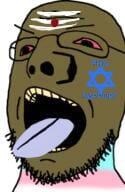 black_skin brown_troonjak david_star distorted flag:transgender_pride_flag glasses indian meta:tagme op_is_a_esl_retard_who_cant_spell_tongue_properly op_is_a_retarded_lazy_faggot_for_not_tagging_his_own_shit open_mouth red_eyes stubble teeth tongue tranny variant:ross_scott yellow // 125x192 // 17.2KB