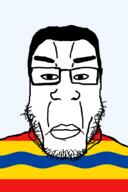 closed_mouth flag flag:overjissel glasses hair lips merge netherlands neutral overjissel soyjak stubble subvariant:chudplier transparent transparent_background variant:chudjak variant:markiplier_soyjak // 600x900 // 22.5KB