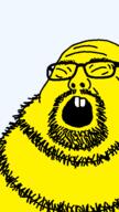 asian bald buck_teeth closed_eyes fat glasses neckbeard open_mouth scared transparent_background variant:neckbeardjak yellow_skin // 324x576 // 15.8KB