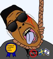 airpods award blood brown brown_hair flag gunshot hanging israel nigger open_mouth salwan_momika shahada shitskin sweden variant:bernd wound // 791x866 // 129.4KB