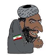 armband beard brown_skin clothes flag:iran grin hand hat hooked_nose iran iranian iranigger islam islamic kike kike_nose long_nose muslims nails nas:merchant persian rubbing_hands shia shia_islam shitskin smile turban white_background // 626x681 // 80.5KB