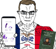 ChaseCool animal antisemitism bird blue_eyes brown_hair buff chase chasecool_(namefag) christianity denmark eagle flag flag:iowa holding_phone iowa martin_luther orgin phone protestant soyjak sweden text united_states variant:chudjak // 1170x1019 // 621.0KB
