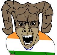 angry clothes deathclaw fallout glasses indian indian_flag meta:tagme open_mouth teeth variant:el_perro_rabioso // 421x408 // 23.6KB