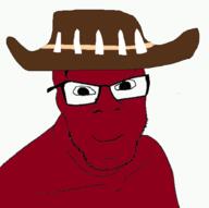 australia clothes crocodile_dundee_hat embedded_'p eyebrows glasses happy hat namefags red_skin self_portrait slimdustyfan27 smirk stubble variant:feraljak // 993x990 // 68.1KB