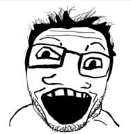 distorted glasses hair meta:low_resolution open_mouth soyjak stubble variant:markiplier_soyjak // 250x255 // 25.0KB