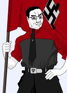 badge belt_buckle flag gem german_uniform germany nazism parody red_shirt shading smile swastika variant:chudjak world_war_2 // 1947x2687 // 104.5KB