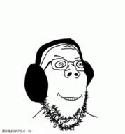 animated byonbyon closed_mouth glasses headphones poyopoyo smile soyjak stubble variant:gapejak // 373x400 // 340.7KB