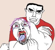 bloodshot_eyes choke_hold crying headlock open_mouth rope soyjak strangling suicide the_weak_should_fear_the_strong tongue tranny variant:bernd variant:chudjak // 499x461 // 82.2KB