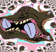 bloodshot_eyes brown_skin brown_troonjak crying deformed fractal glasses hanging j multiple_soyjaks mutated open_mouth purple_hair rope soyjak stubble tranny variant:bernd // 768x719 // 548.9KB