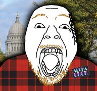 bartsimpsonbouncing clothes cuck irl_background mustache nazism open_mouth stubble tattoo variant:bernd // 1024x960 // 889.7KB