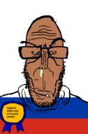 aids angry award beard brown_skin countrywar crying european flag flag:russia glasses mutt red_eyes russia soyjak subvariant:euromutt sweater variant:markiplier_soyjak // 591x900 // 25.7KB