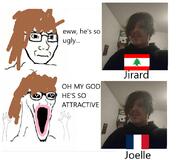 brown_hair brown_skin emo_hair female france glasses goth irl joel_(user) lebanon oh_my_god_she_is_so_attractive open_mouth soyjak variant:soyak // 835x695 // 229.9KB