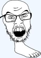 angry eyebrows foot glasses open_mouth series:footjaks soyjak stubble template transparent_background variant:feraljak // 744x1062 // 47.7KB