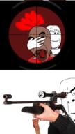 3soyjaks blood bloodshot_eyes brown_eyes closed_mouth glasses gore gun hand holding_gun holding_object knife morocco open_mouth smile sniper_rifle soyjak stubble subvariant:wholesome_soyjak variant:cobson variant:gapejak variant:thiefjak // 1080x1920 // 786.5KB