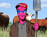 caca clothes confederate cow doll doll_(user) farmer happy hat pink_skin realistic variant:feraljak wholesome // 718x564 // 472.2KB