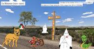 La_Matanza baby coyote deformed desert kkk klu_klux_klan lynching mexico snake subvariant:ackmutt subvariant:brunetto subvariant:jacobson texas texas_vs_mexico variant:a24_slowburn_soyjak variant:bernd variant:feraljak variant:gapejak // 1504x787 // 1.2MB