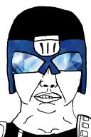 Judge_Gem_(namefag) angry armor clothes gem helmet judge_dredd lapis_lazuli lips looking_at_you meta:namefags nose subvariant:chudjak_front teeth uniform variant:chudjak visor white_background white_skin wrinkles // 392x590 // 59.7KB