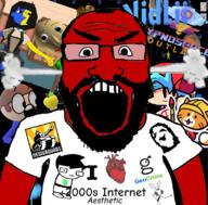 2000s aesthetic angry apple baldi balding beard boyfriend_(friday_night_funkin') clothes dave_(moldygh) dave_and_bambi ena friday_night_funkin' fume geocities glasses hair heart homestuck hypnospace_outlaw i_love john_egbert meta:tagme neocities newgrounds old_internet open_mouth red_skin soyjak space subvariant:science_lover text tshirt twitter uboa variant:markiplier_soyjak vib-ribbon vidlii yume_nikki // 800x789 // 567.0KB