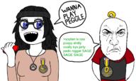 2soyjaks award baby closed_mouth deformed greentext milestone nate newfag oldfag open_mouth peggle punisher_face soyjak soytan_GODS_won speech_bubble subvariant:jacobson variant:a24_slowburn_soyjak variant:soytan // 1200x714 // 373.9KB