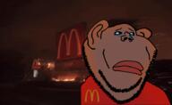 amerimutt animated brown_skin burning california closed_mouth crying ear ext=gif fire irl_background los_angeles los_angeles_fires_(2025) mcdonalds sad subvariant:impish_amerimutt variant:impish_soyak_ears // 916x564 // 2.7MB