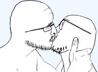 2soyjaks alternate closed_eyes gay glasses hand happy homosexual kiss kissing lips love mustache series:trios_&_duos side_profile soyjak stubble subvariant:flarteyejak template translucent translucent_background transparent transparent_background variant:fisheyejak variant:flartson white_skin // 968x713 // 30.8KB