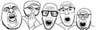 5soyjaks angry arm crooked_teeth glasses hand null open_mouth soyjak stubble variant:chugsjak variant:nerdjak variant:nulljak variant:unknown variant:volcanojak // 695x221 // 74.6KB