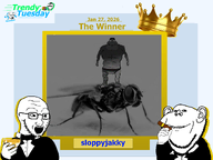 buff celebration champagne cigar clothes crown frame full_body gigachad gigafly gigamutt grey_skin greyscale meta:trendy_tuesday open_mouth riding sloppyjakky_(user) subvariant:mexiaryan suit text trend:gigajaks tuxedo underpants variant:impish_soyak_ears variant:meximutt variant:soyak wine_glass winner // 1920x1440 // 425.1KB