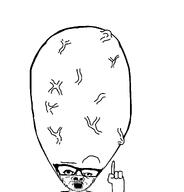 big_brain brainful distorted glasses hand open_mouth pointing pointing_up raised_eyebrow stubble variant:a24_slowburn_soyjak vein // 1031x1075 // 19.7KB