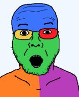 colorful glasses open_mouth soyjak stubble variant:usb_soyjak // 223x274 // 4.8KB