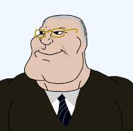 aryan buff glasses grey_hair harry_truman necktie old smile soyjak subvariant:mexiaryan variant:meximutt white_skin // 886x872 // 36.4KB