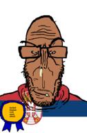 angry award beard brown_skin cock crying dragon european flag flag:serbia glasses mutt red_eyes russia serbia soyjak subvariant:euromutt sucking sweater variant:markiplier_soyjak // 591x900 // 63.6KB