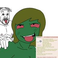 4chan ahegao albert_einstein arm beard brown_hair buff green_skin hair hand muscular_male mustache nipple nsfw orgasm red_eyes screenshot sex soyjak thread tongue variant:quirkjak woman zombie // 3464x3464 // 1.3MB