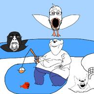arctic arctic_fox bear fat fish fishing fishing_rod fox happy i_just_doxed_antiswarthy_geg iceberg obese orca pelican polar_bear sitting_down snow subvariant:jared variant:bernd variant:feraljak variant:impish_soyak_ears variant:markiplier_soyjak variant:soyak water // 1024x1024 // 80.6KB