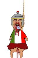 blood bloodshot_eyes clothes crying dead full_body hanging helmet italy meta:tagme mustache neovagina open_mouth roman roman_legionary_helmet rope stubble tongue tranny variant:bernd // 600x900 // 118.5KB