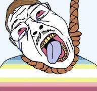 crying glasses hanging map_(pedophile) mustache noose pedophile red_eyes rope tongue variant:gapejak // 768x719 // 203.1KB