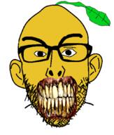 ear food foodjak fruit glasses lemon series:fruiterz! soyjak stubble variant:nojak yellow_skin yellow_teeth you_were_one_i_ker // 886x1046 // 346.4KB