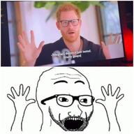 glasses netflix open_mouth prince_harry soyjak stubble variant:excited_soyjak // 680x680 // 58.2KB