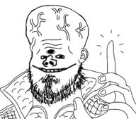 arm big_brain closed_mouth clothes doctor_strange ear hand monster multiple_eyes smile soyjak stubble variant:impish_soyak_ears // 1446x1273 // 304.4KB