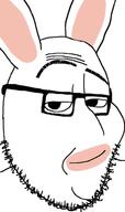 animal closed_mouth glasses no_nose rabbids rabbit rabbit_ears raised_eyebrow smug soyjak stubble variant:smugjak // 576x968 // 45.1KB