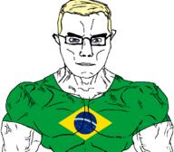 brazil flag flag:brazil glasses muscles subvariant:chudjak_front subvariant:muscular_chud variant:chudjak vein white_hair // 1059x929 // 64.2KB