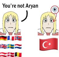 a10_eyes anime anime_female azumanga_daioh blond blue_eyes emoticon flag:austria flag:belgium flag:denmark flag:france flag:germany flag:netherlands flag:norway flag:sweden flag:united_kingdom germanic kasuga_ayumu red_circle school_uniform soyjak subvariant:neutralplier text trend:aryan variant:markiplier_soyjak white_skin you're_not_white // 1080x1053 // 400.5KB