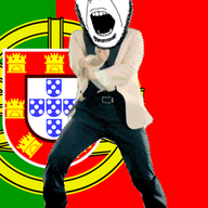 animated country dance flag full_body gangnam_style glasses irl open_mouth portugal push_pin soyjak sticky stubble variant:cobson // 300x460 // 524.3KB