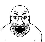 arm clothes glasses hair mirrored open_mouth soyjak stubble symmetrical symmetry teeth template tshirt variant:el_perro_rabioso white_background // 427x400 // 4.7KB