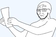 arm body concerned glasses hand paper soyjak stubble subvariant:soyak_read template transparent_background variant:soyak // 800x532 // 36.0KB