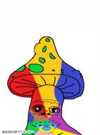animated baby closed_mouth colorful deformed mushroom mustache pacifier ponpon poyopoyo shroomjak smile soyjak subvariant:jacobson variant:a24_slowburn_soyjak // 295x400 // 205.7KB