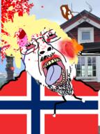 2soyjaks angry animal bloodshot_eyes brown_skin clothes country crying dead flag flag:norway glasses irl_background mustache norway open_mouth shot shotgun soyjak stubble subvariant:feralsquirrel suicide tongue trend:squirreljakking variant:bernd variant:feraljak yellow_teeth // 480x640 // 359.8KB