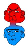 2soyjaks angry blue_skin downvote ear frown fused neutral red_skin reddit sad soyjak unibrow upvote variant:ishish_soyak_ears // 750x1291 // 66.9KB